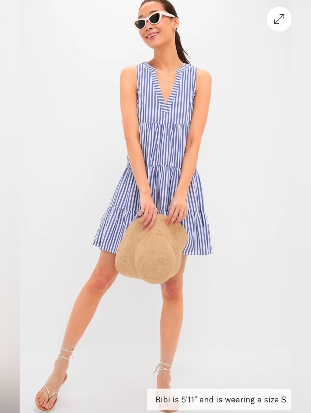 ❤️ TUCKERNUCK POMANDER PLACE SLEEVELESS COTTON POPLIN KENZO DRESS IN STRIPE, M